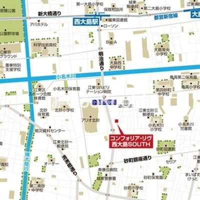 
									コンフォリア・リヴ西大島サウス マップ