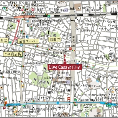 
									ライブカーサ高円寺 マップ
