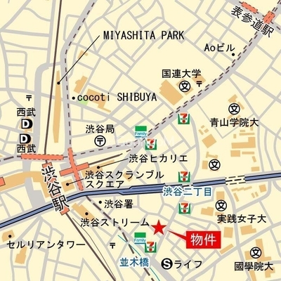 
									プラウドタワー渋谷 マップ