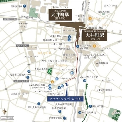 
									プラウドフラット大井町 マップ写真