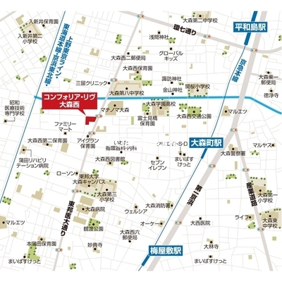 
									コンフォリア・リヴ大森西 周辺マップ