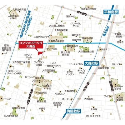 
									コンフォリア・リヴ大森西 周辺マップ
