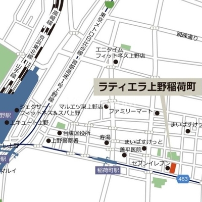 
									ラティエラ上野稲荷町のロケーション
